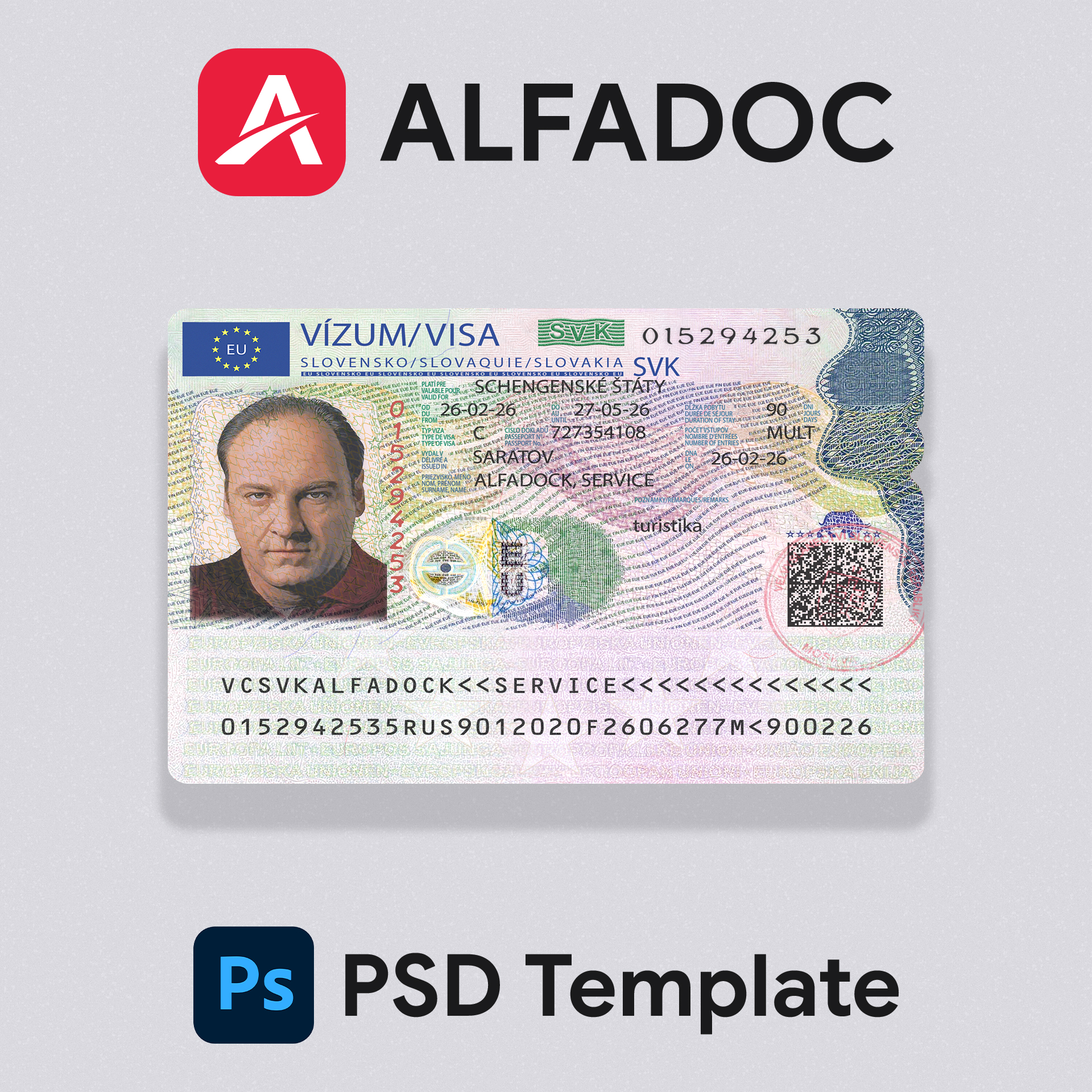 Slovakia - Visa  PSD Template