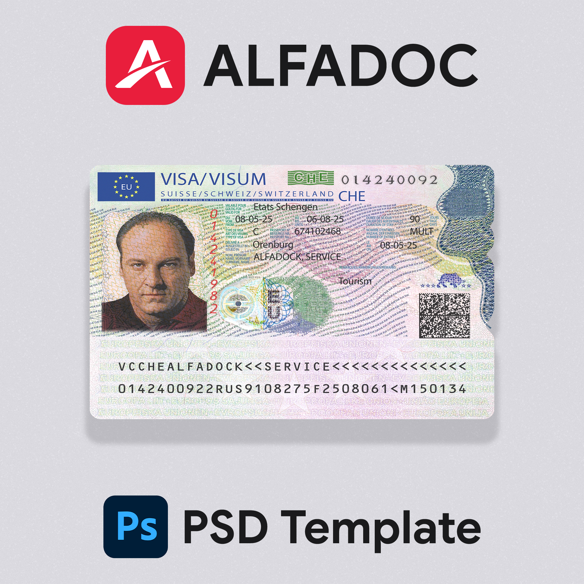 Switzerland - Visa (2019+)  PSD Template