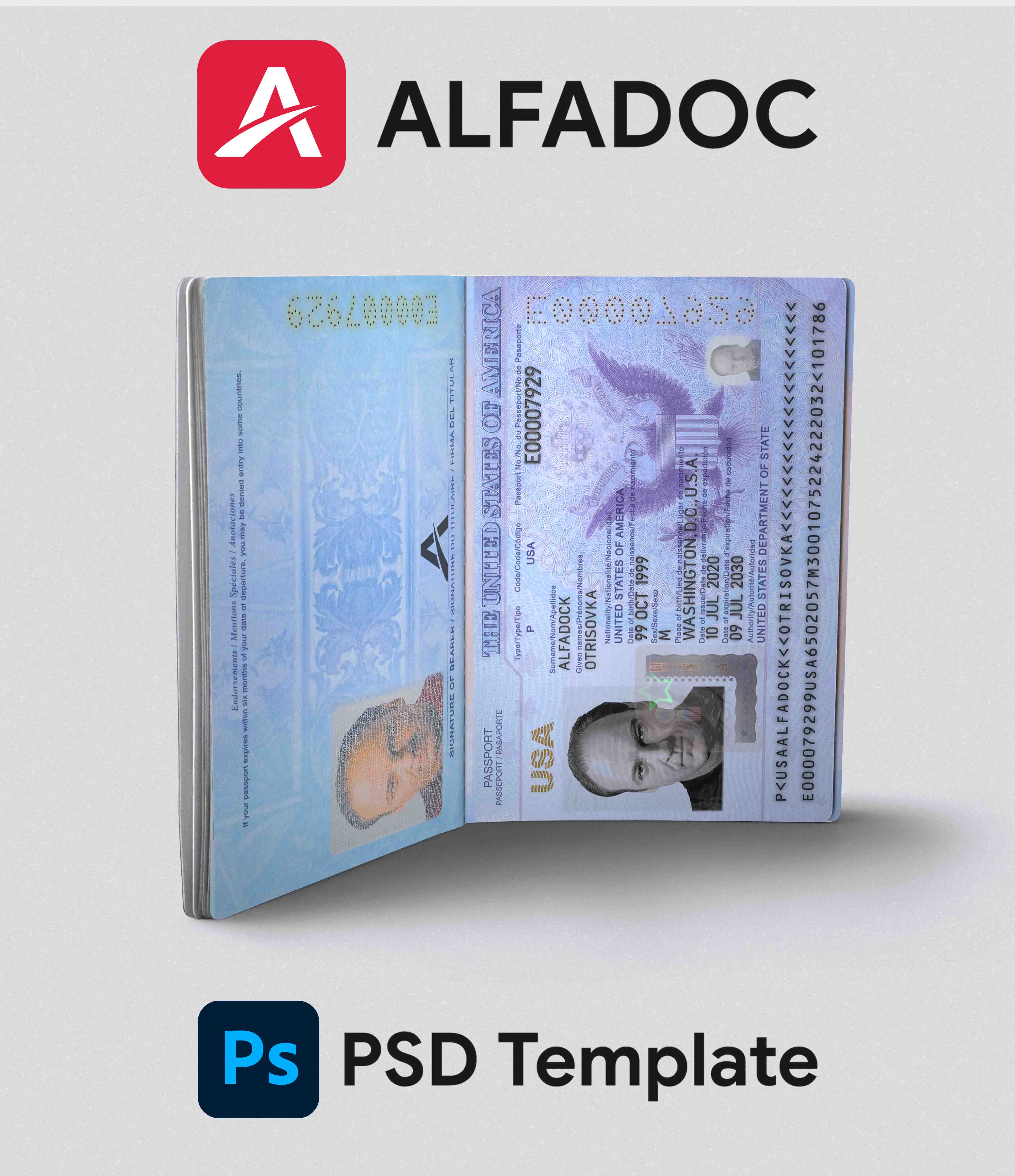United States Passport 2020+ PSD Template