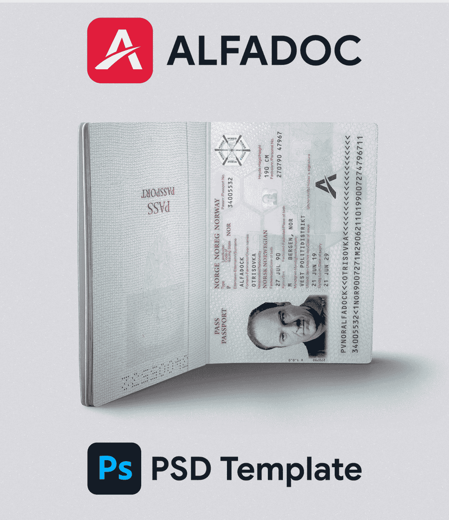 Norway Passport 2011+ PSD Template