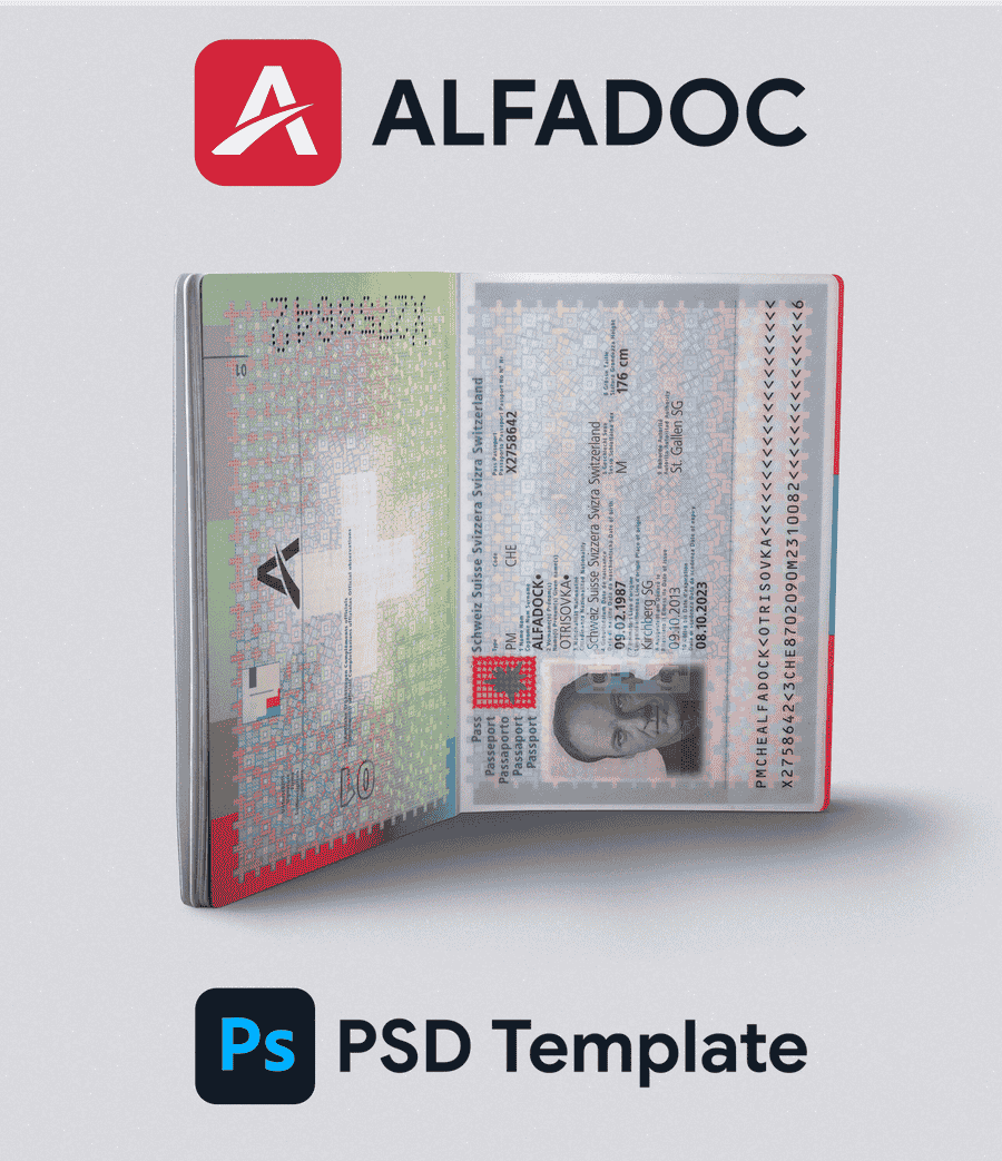 Switzerland Passport 2006+ PSD Template