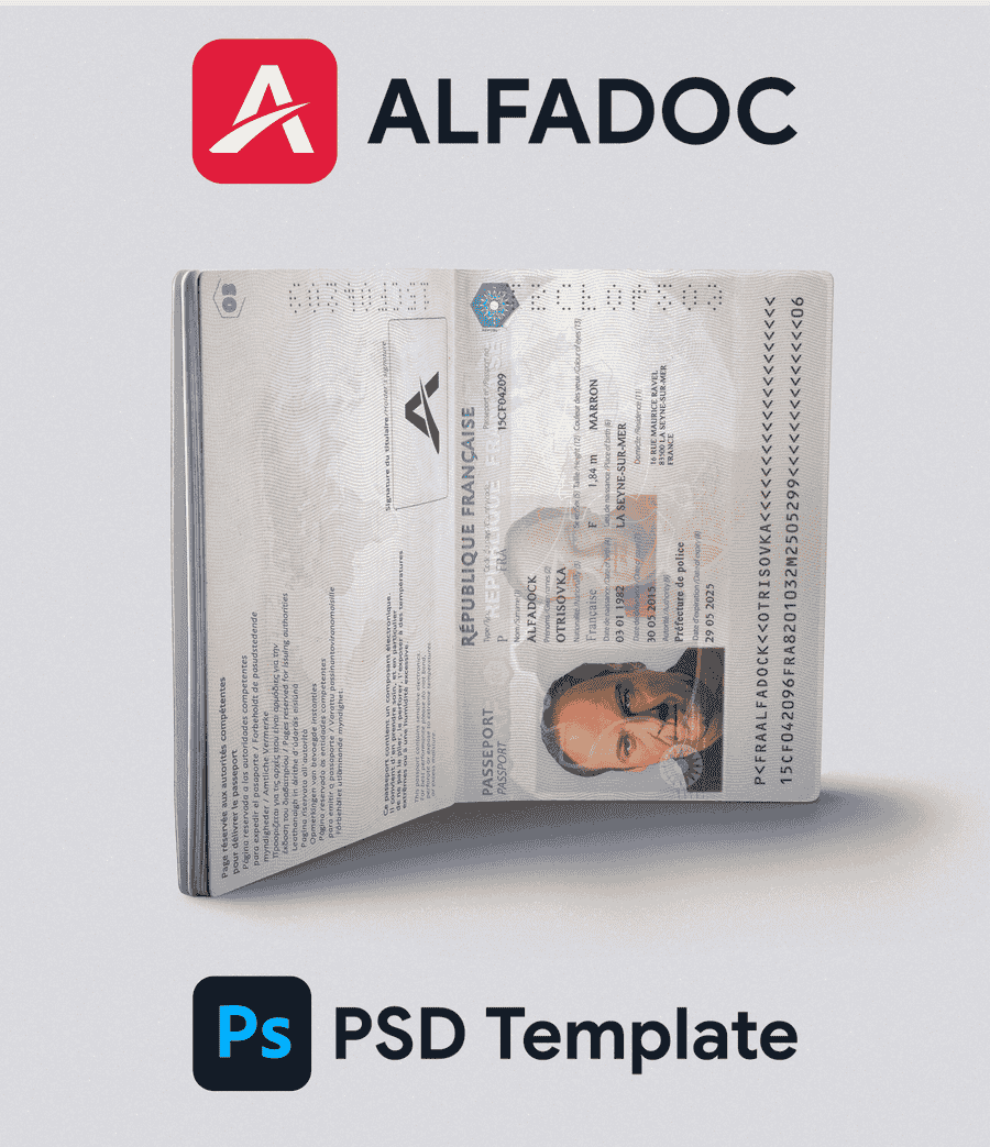 France Passport 2008+ PSD Template