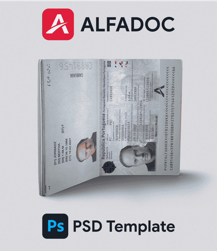 Portugal Passport 2017+ PSD Template