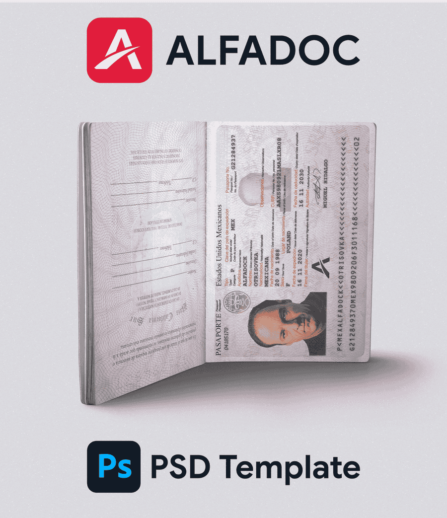 Mexico Passport 2015+ PSD Template