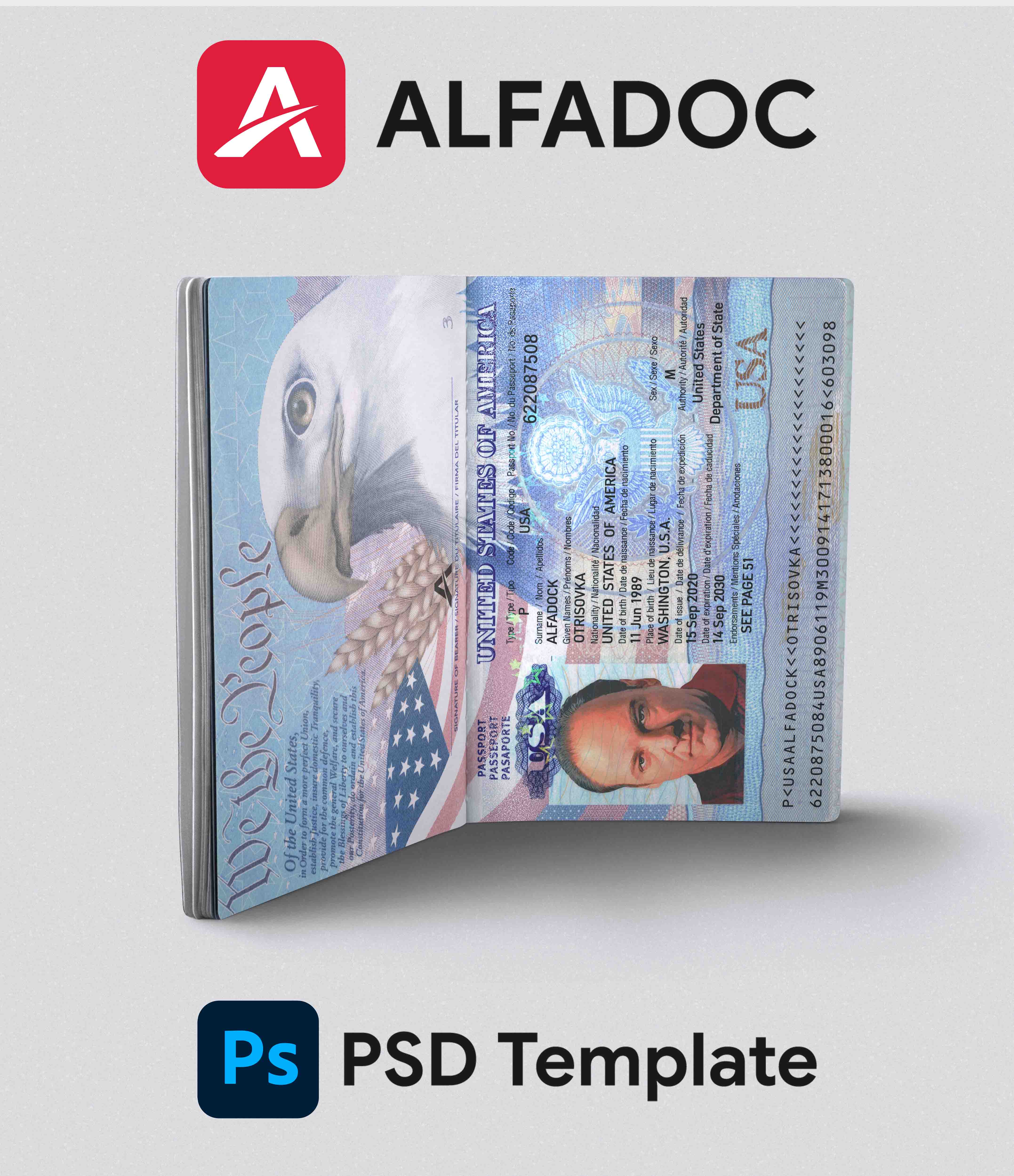 United States Passport PSD Template