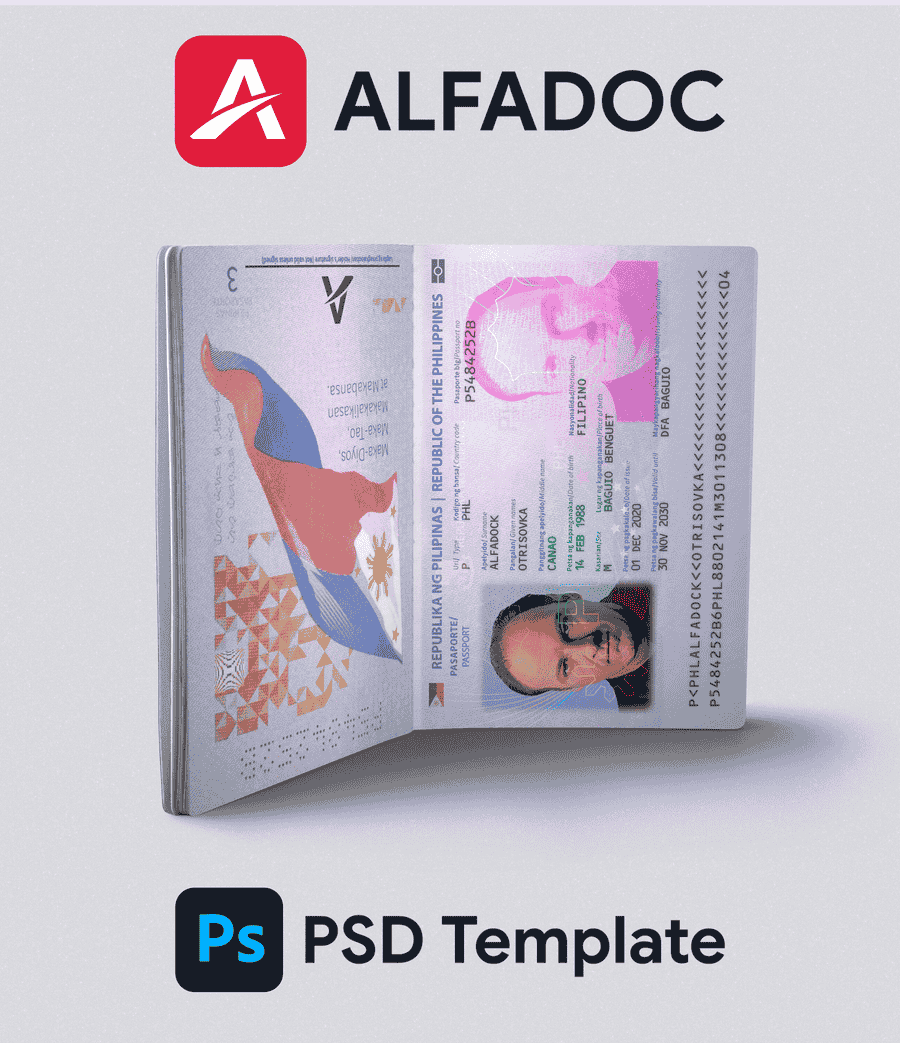 Philippines Passport 2016+ PSD Template
