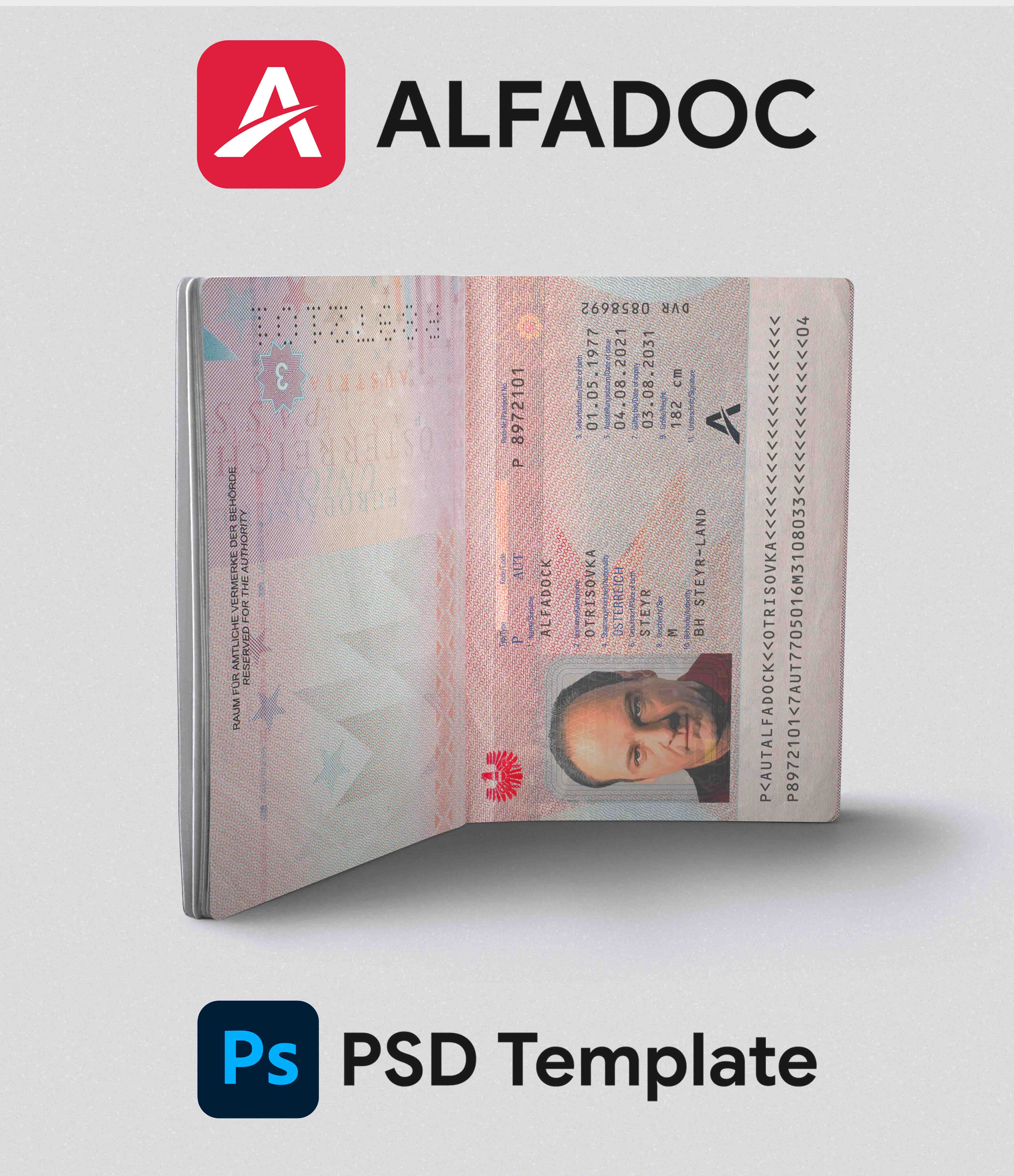 Austria Passport 2006+ PSD Template
