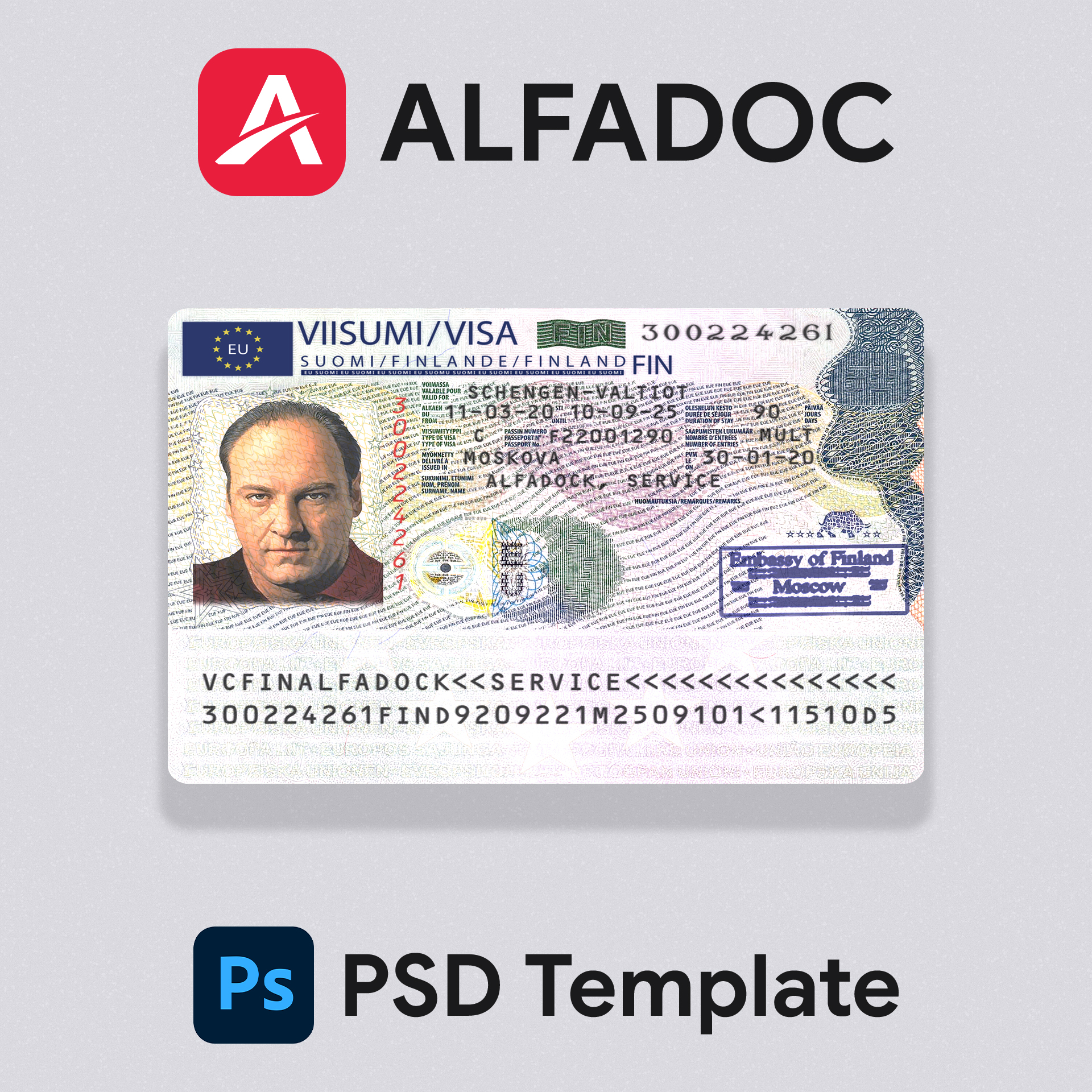 Finland - Visa  PSD Template