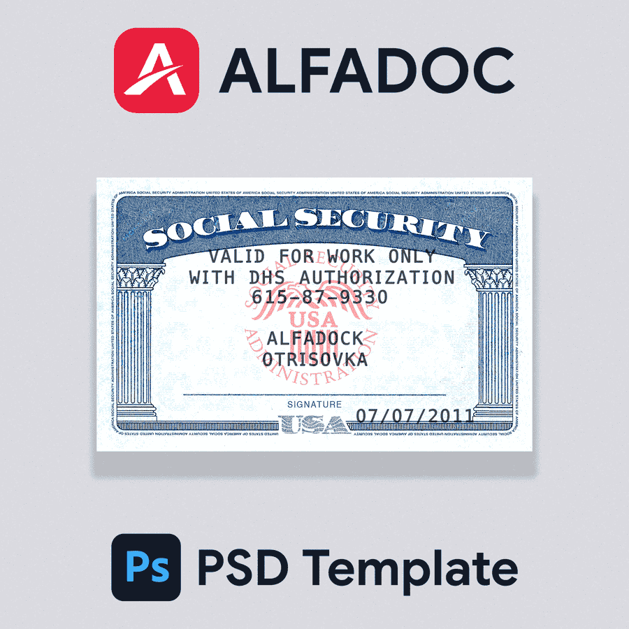 United States - SSN PSD Template