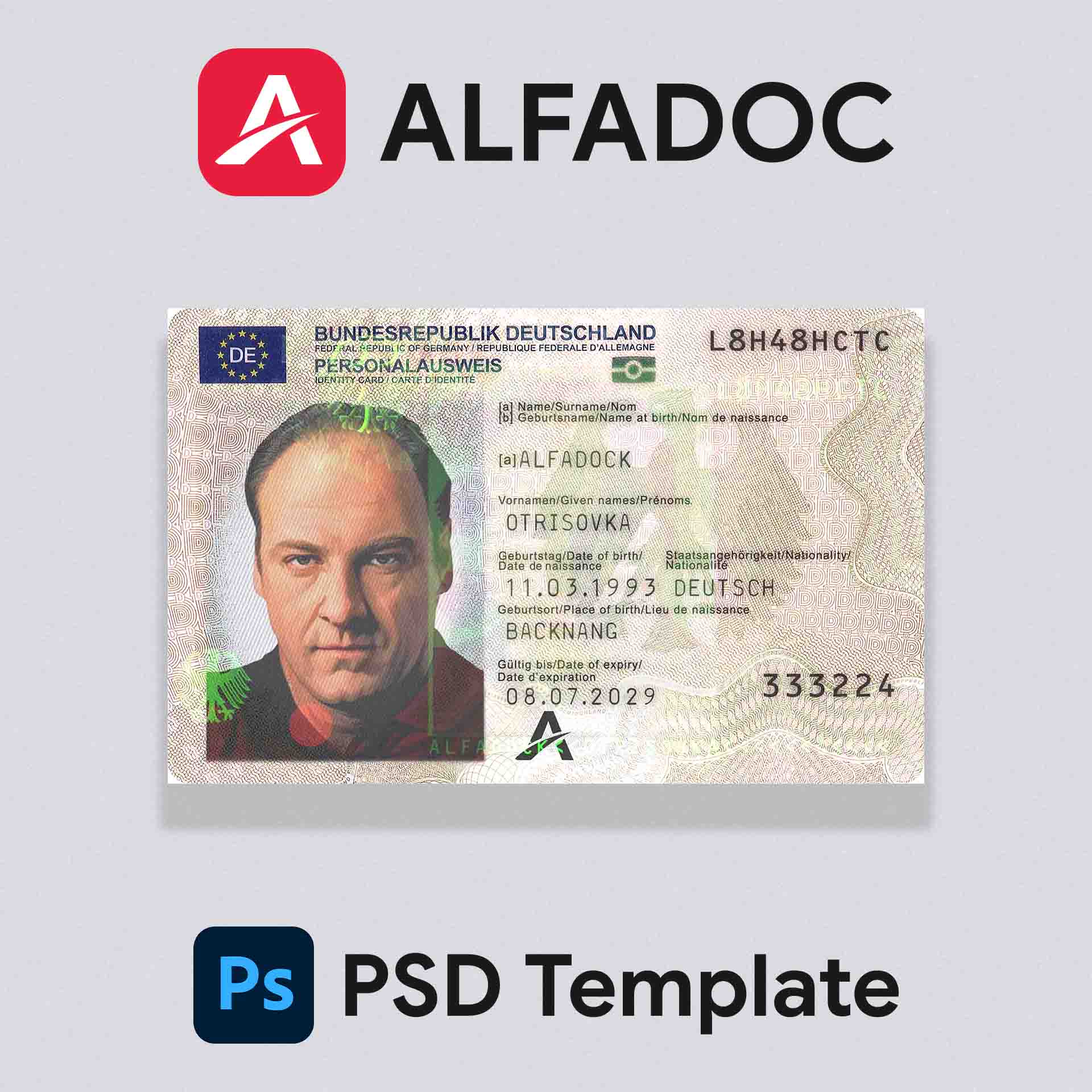 Germany ID Card 2021+ PSD Template