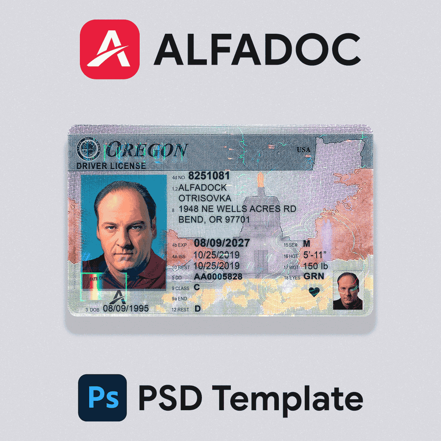 United States - Oregon DL Card 2018+ PSD Template