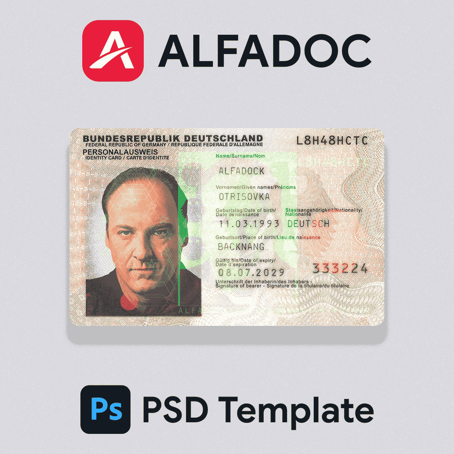 Germany ID Card 2010+ PSD Template