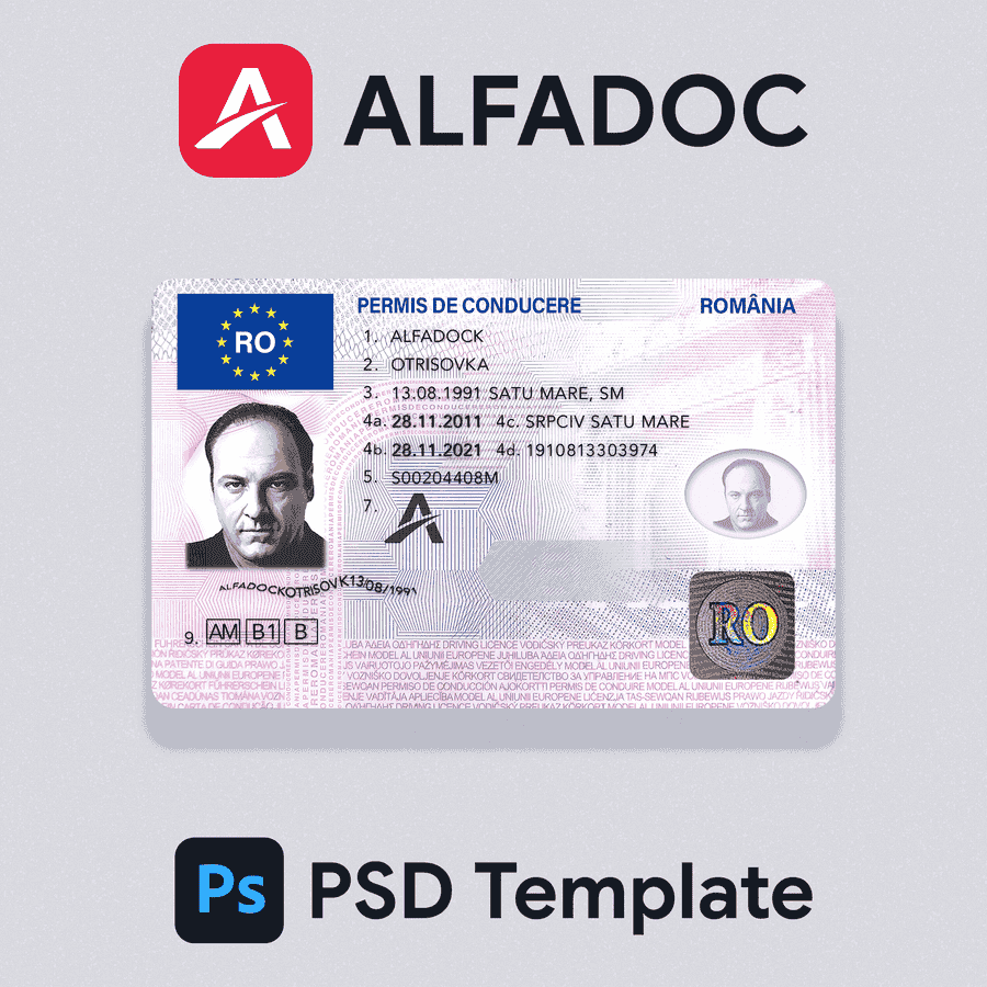 Romania DL Card NEW PSD Template