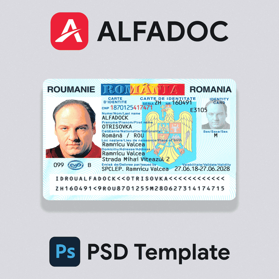 Romania ID Card Fin PSD Template
