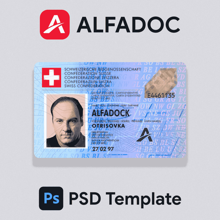 Switzerland ID Card PSD Template