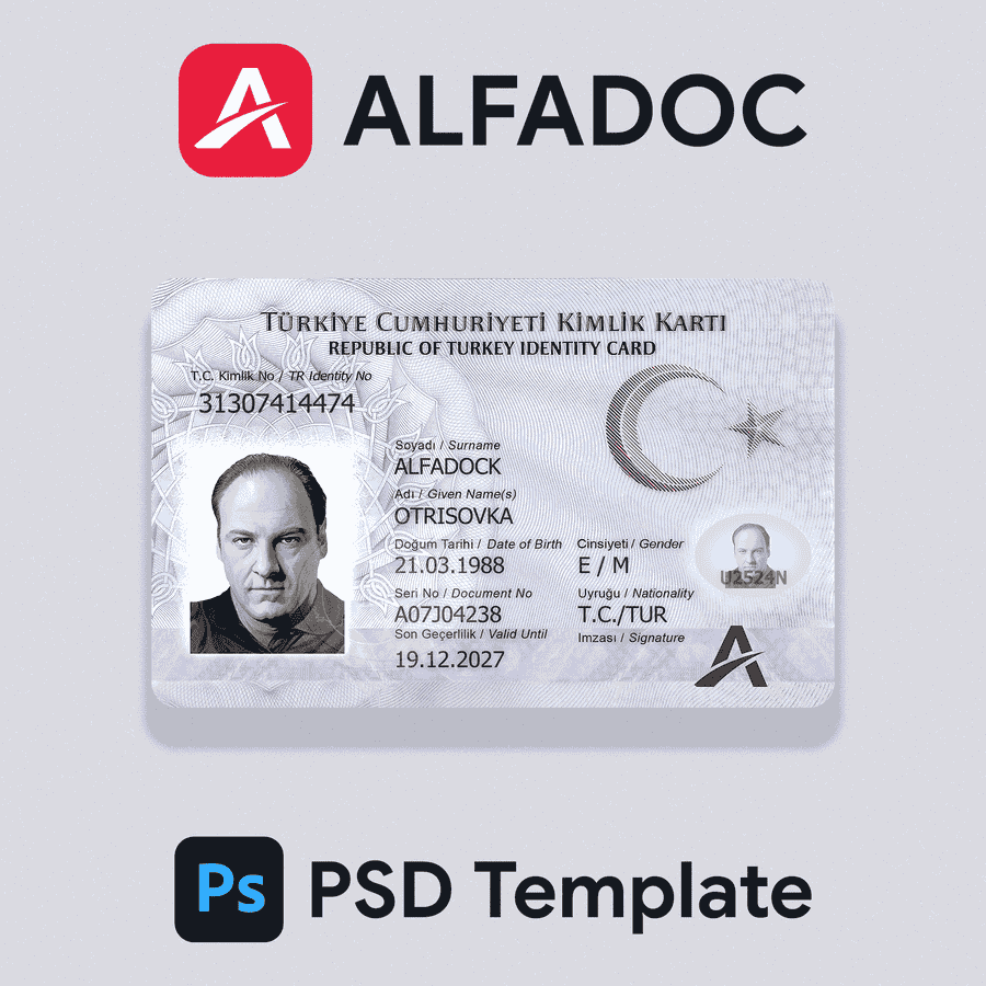 Turkey ID Card 2016+ PSD Template