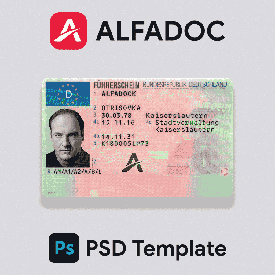 Germany DL Card 2013+ PSD Template