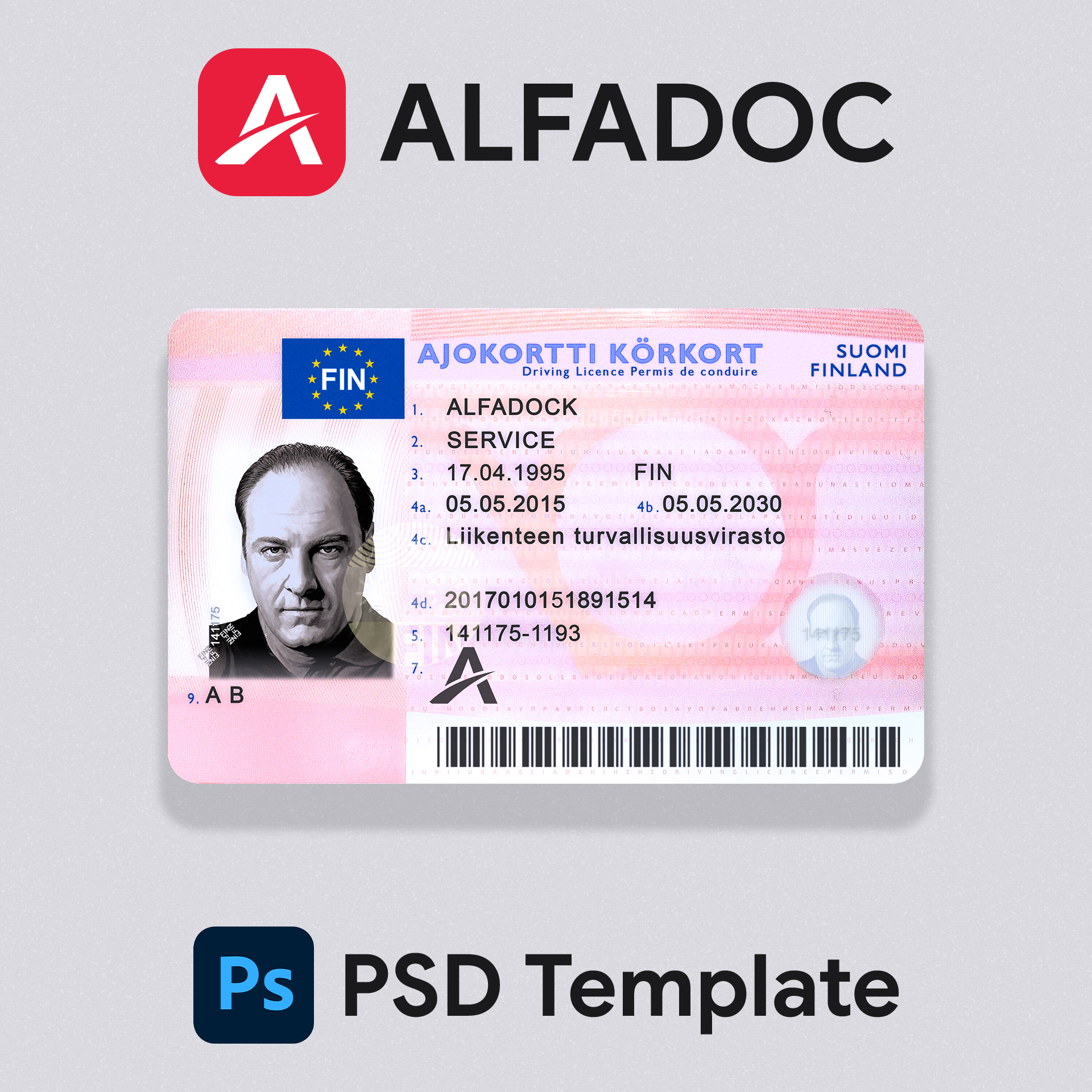 Finland DL Card PSD Template