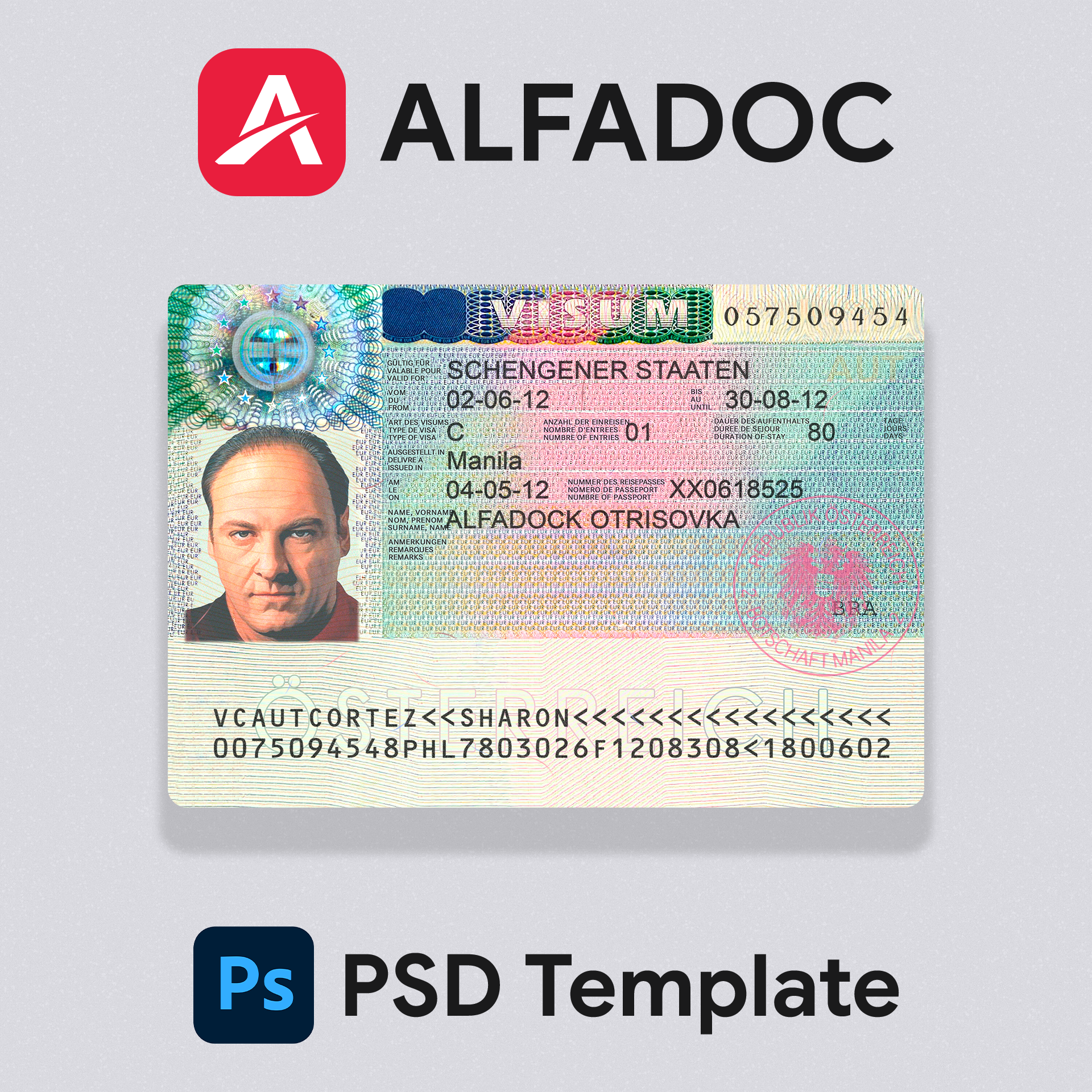 Schengen - Visa  PSD Template