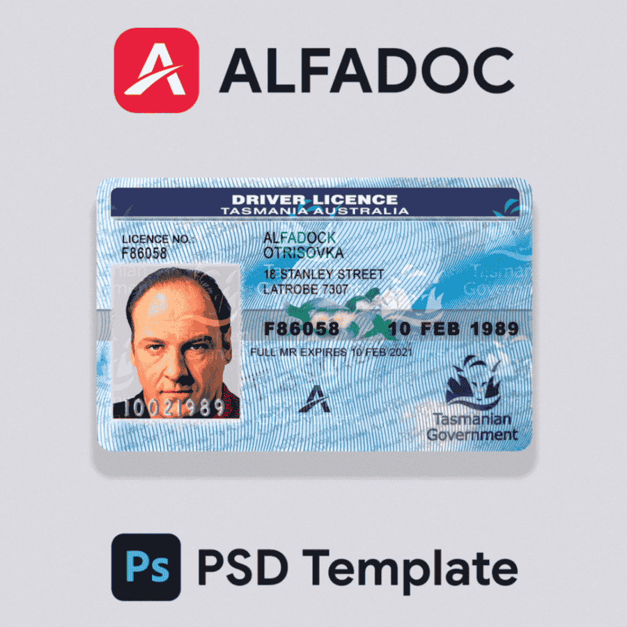 Australia - Tasmania DL Card 2016+ PSD Template