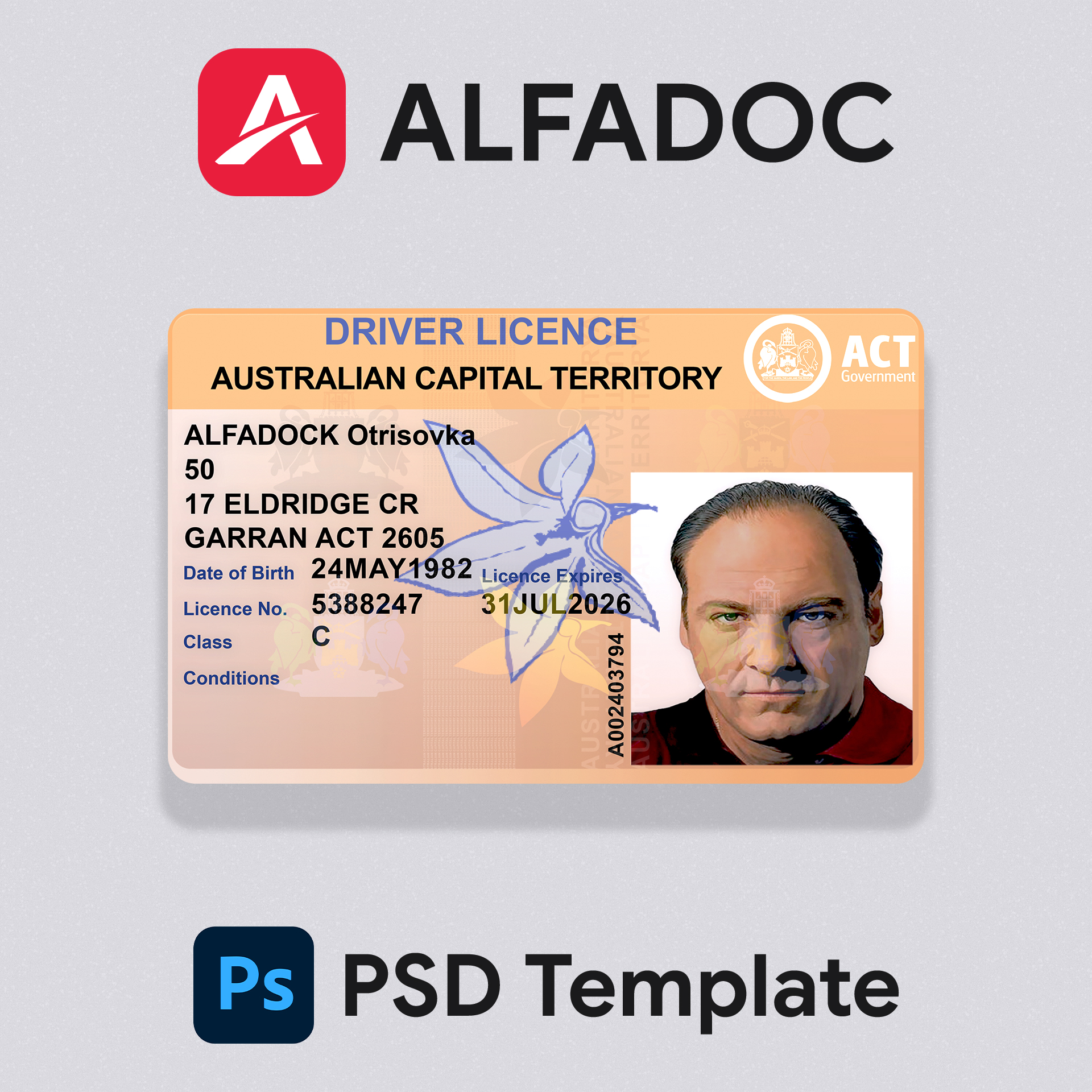 AUS_CT Card Template – Editable PSD Format