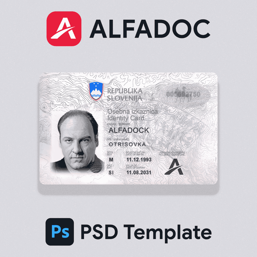 Slovenia ID Card PSD Template
