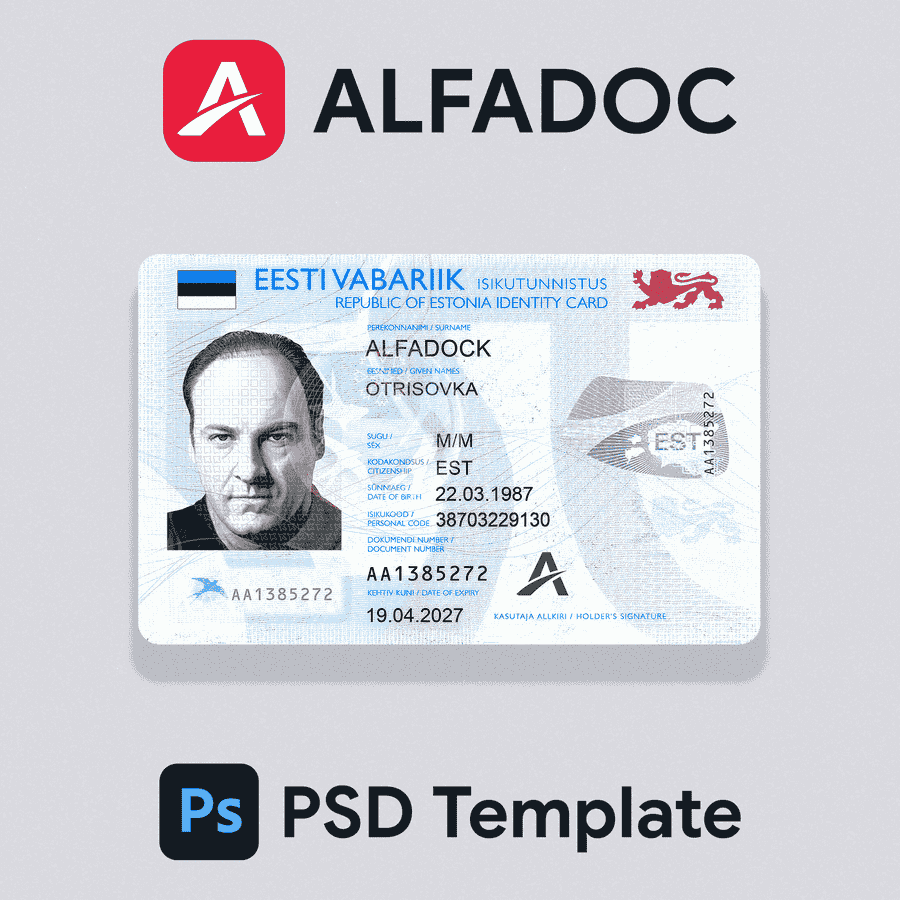 Estonia ID Card 2011+ PSD Template