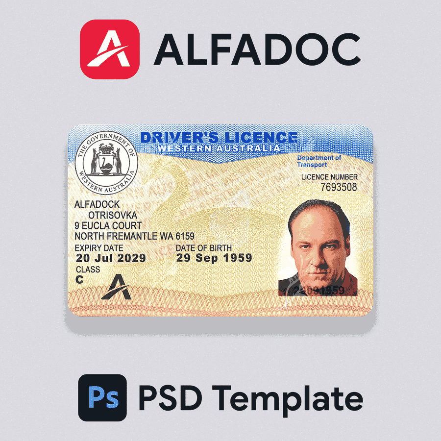 Australia - Western DL Card 2014+ PSD Template