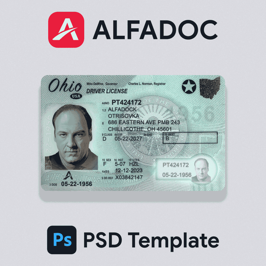 United States - Ohio DL Card 2018+ PSD Template