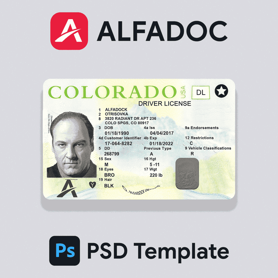 United States - Colorado DL Card 2015+ PSD Template