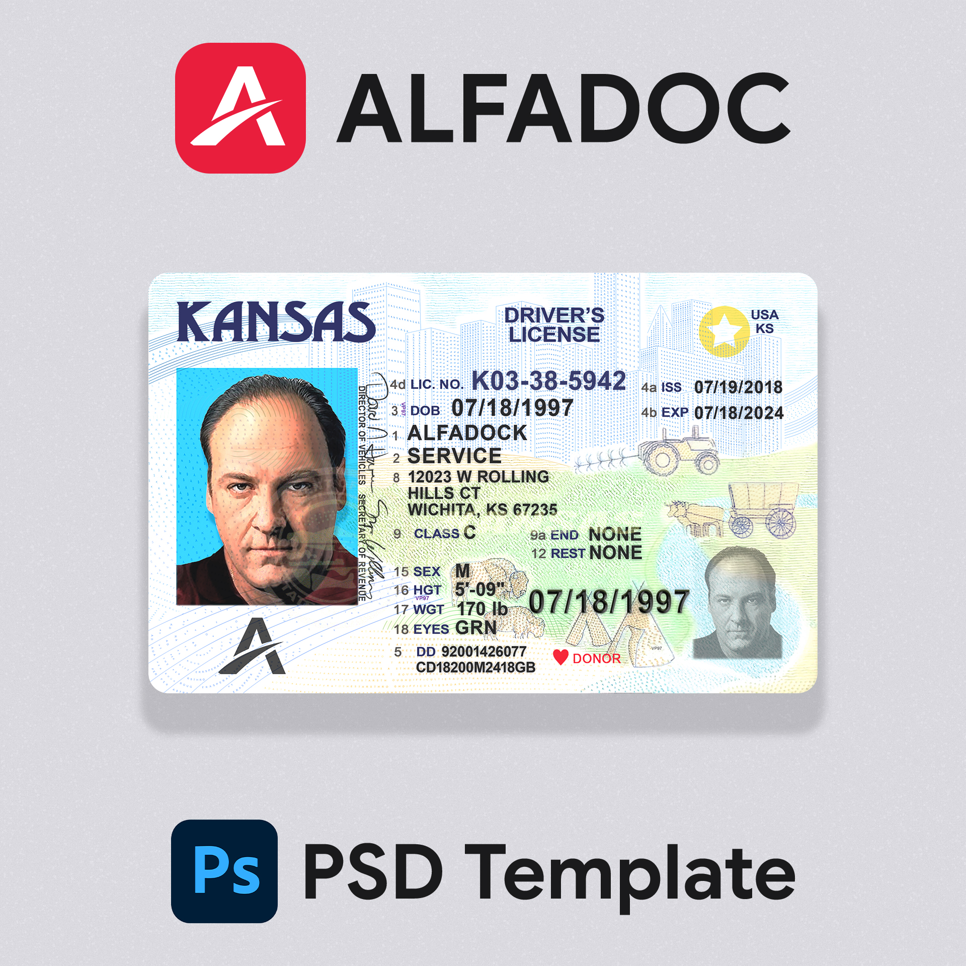 USA Kansas DL Card