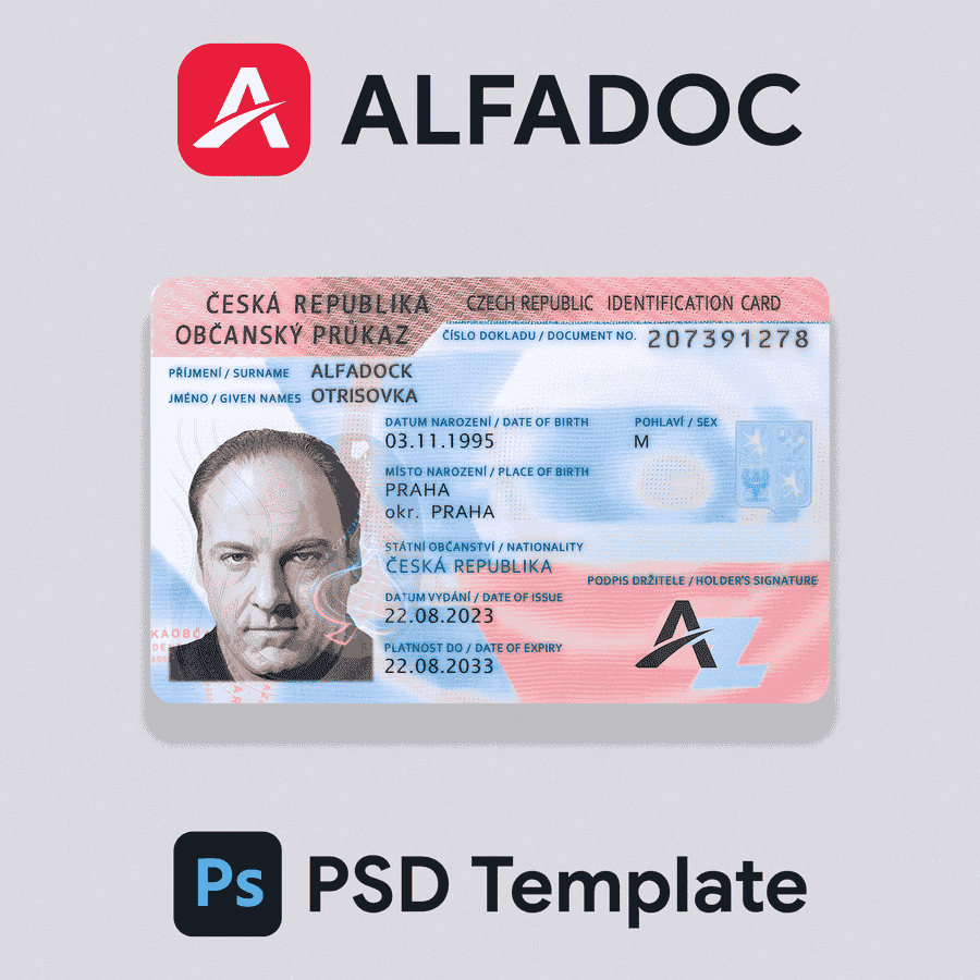 Czech Republic ID Card 2012+ PSD Template