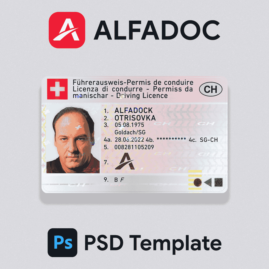 Switzerland  DL Card 2003+ PSD Template