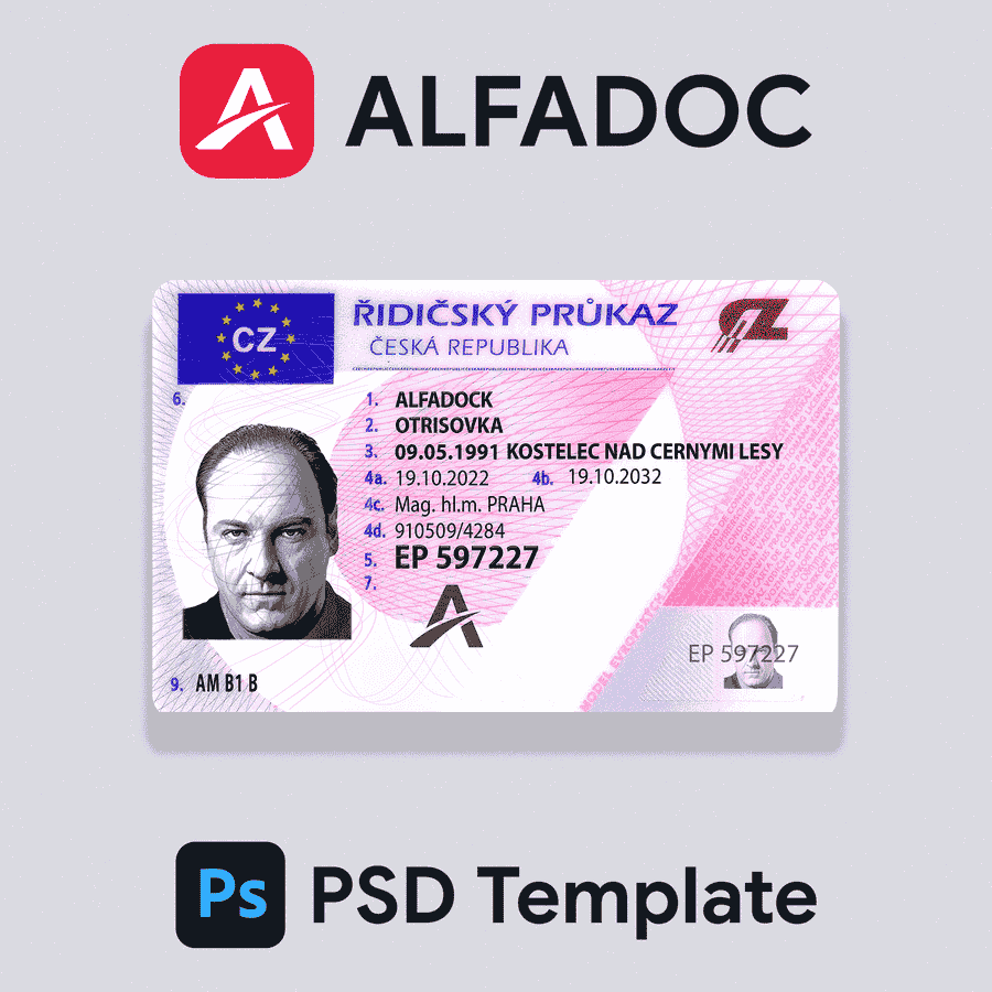 Czech Republic DL Card 2024+ PSD Template