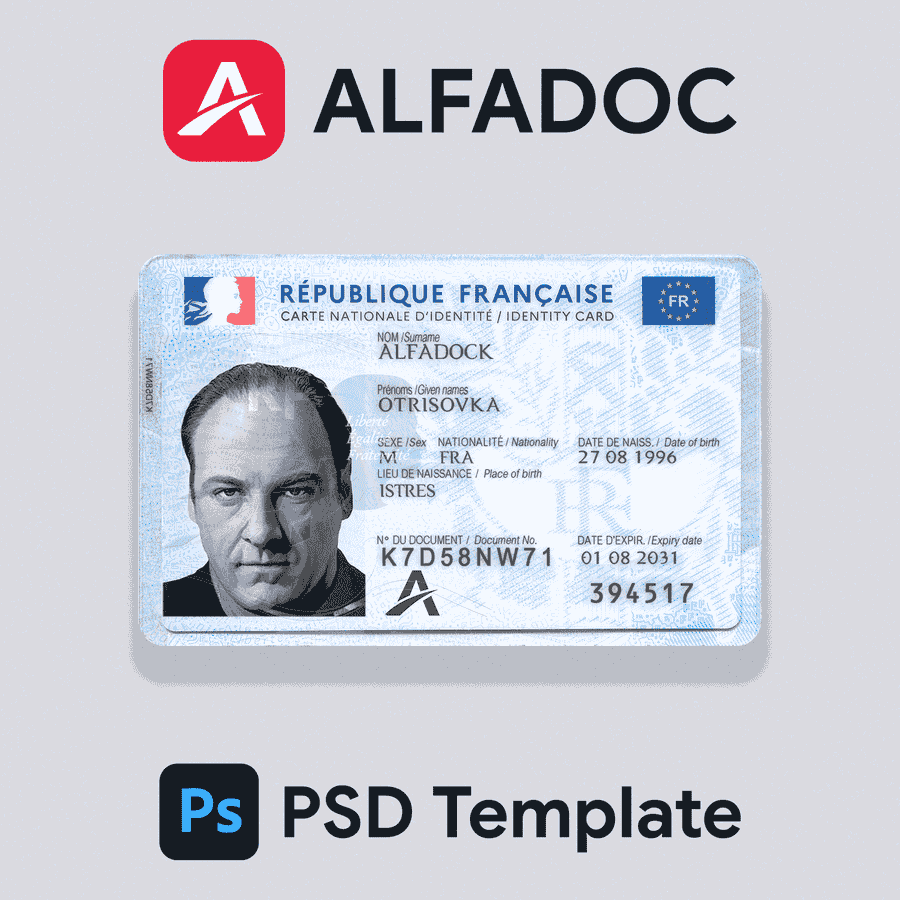 France ID Card 2021+ PSD Template