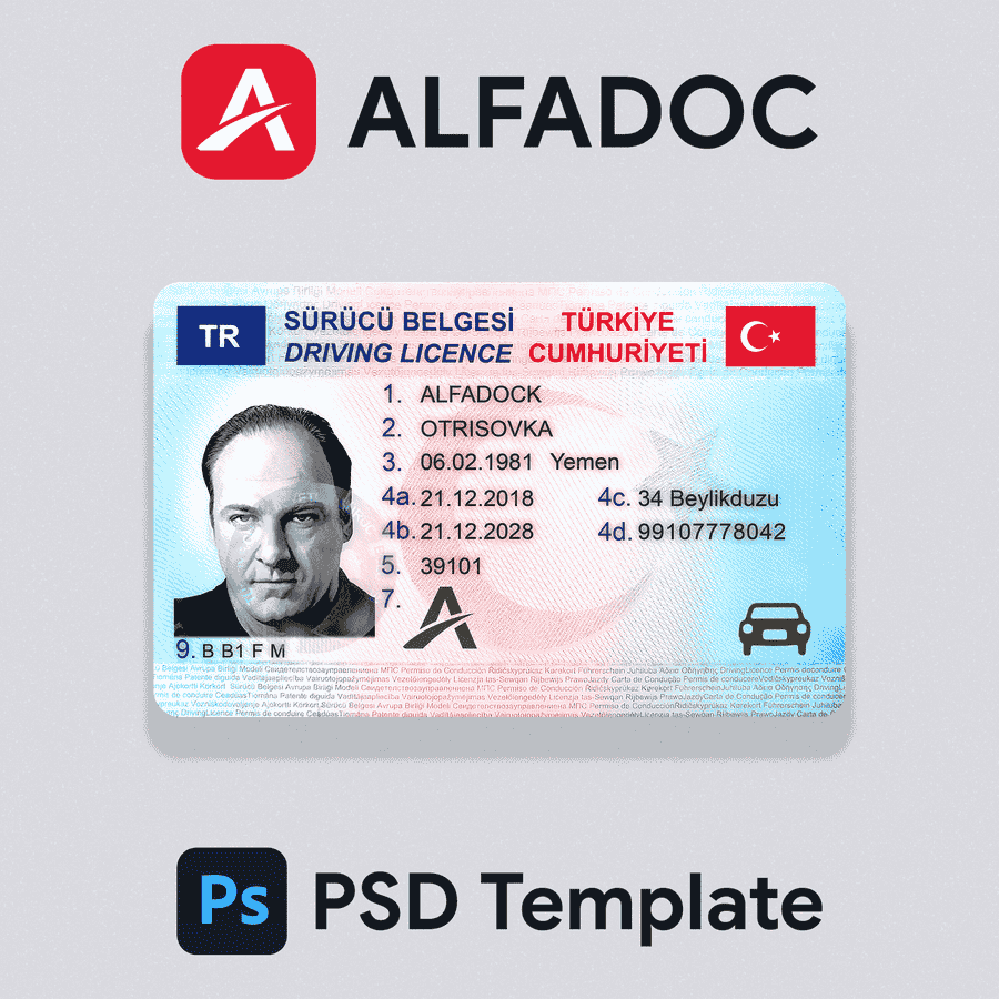 Turkey DL Card 2016+ PSD Template