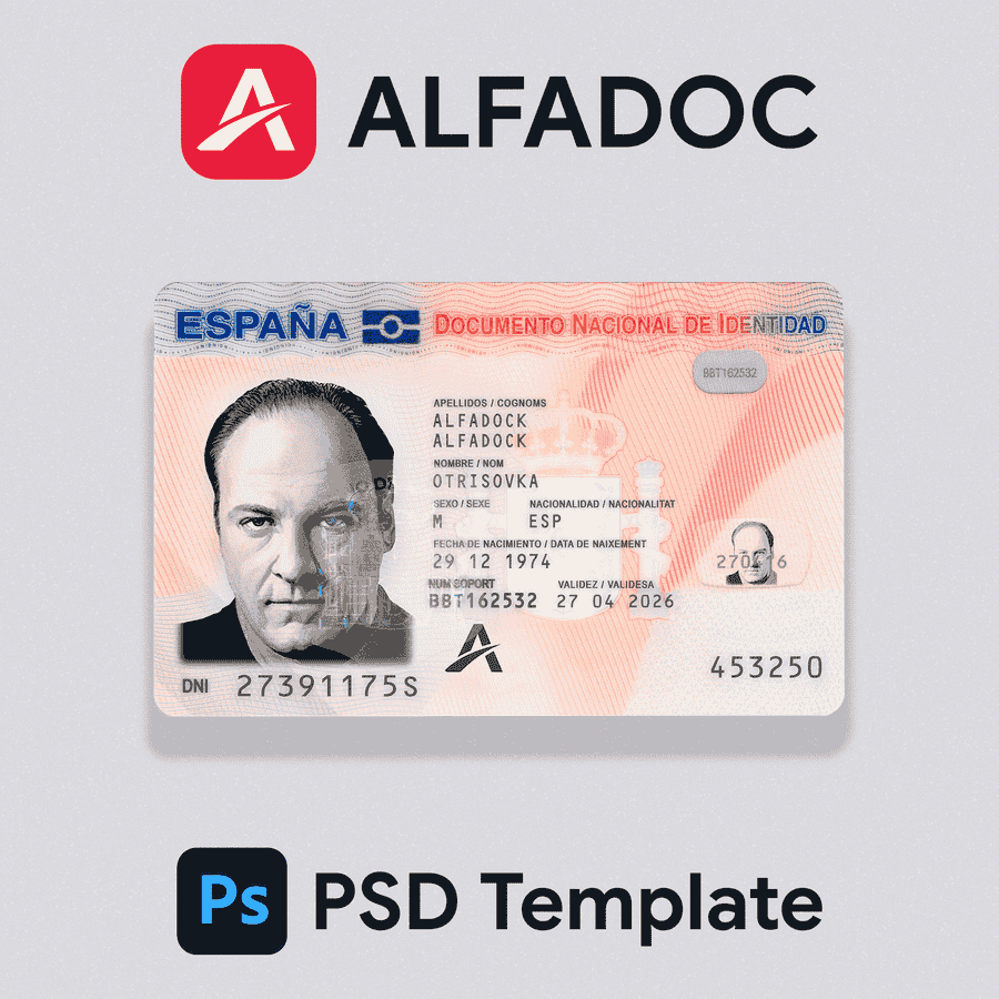 Spain ID Card 2015+ PSD Template