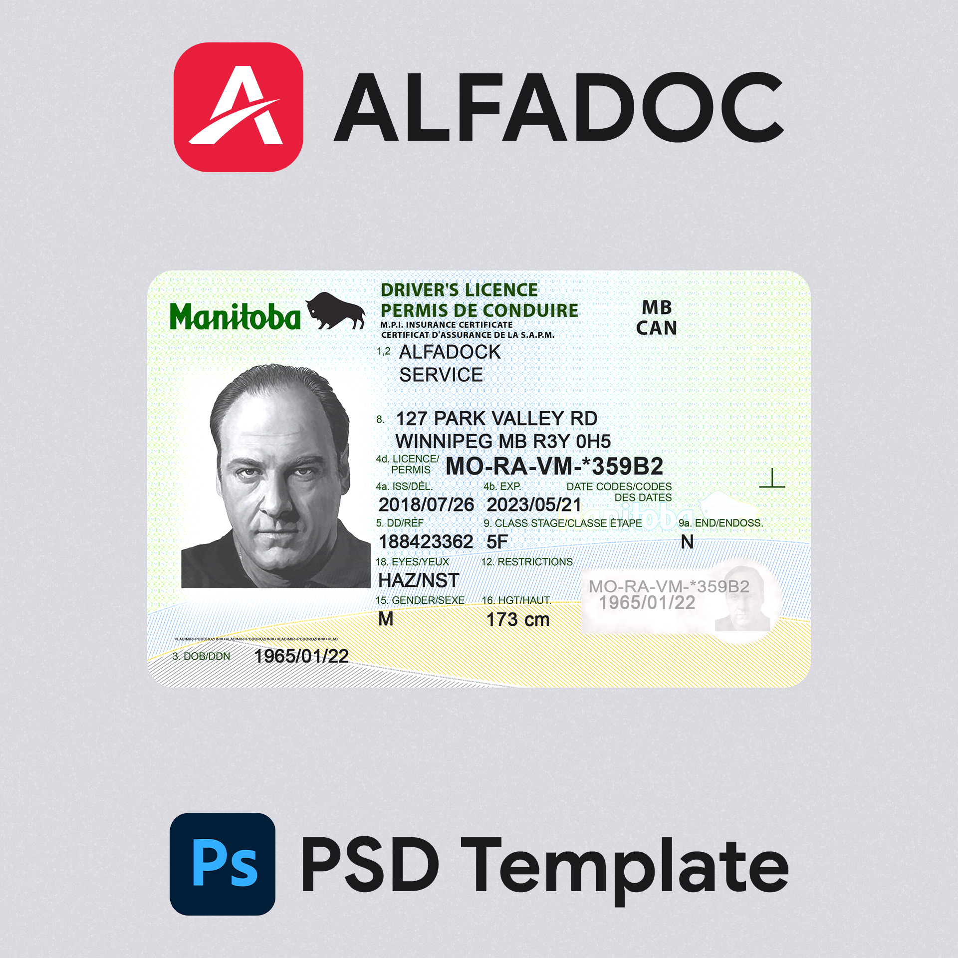Canada Manitoba MB DL Card