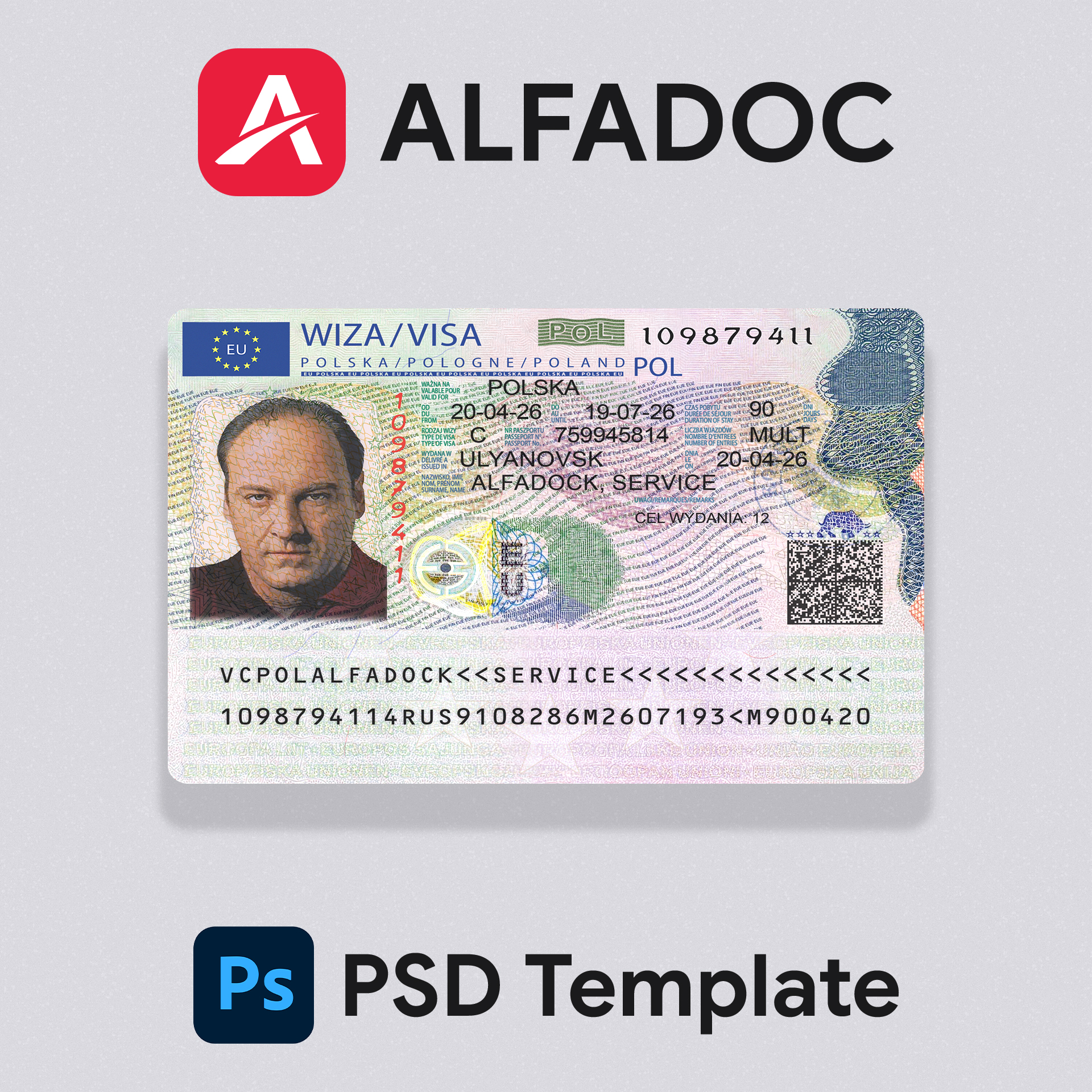 Poland - Visa  PSD Template