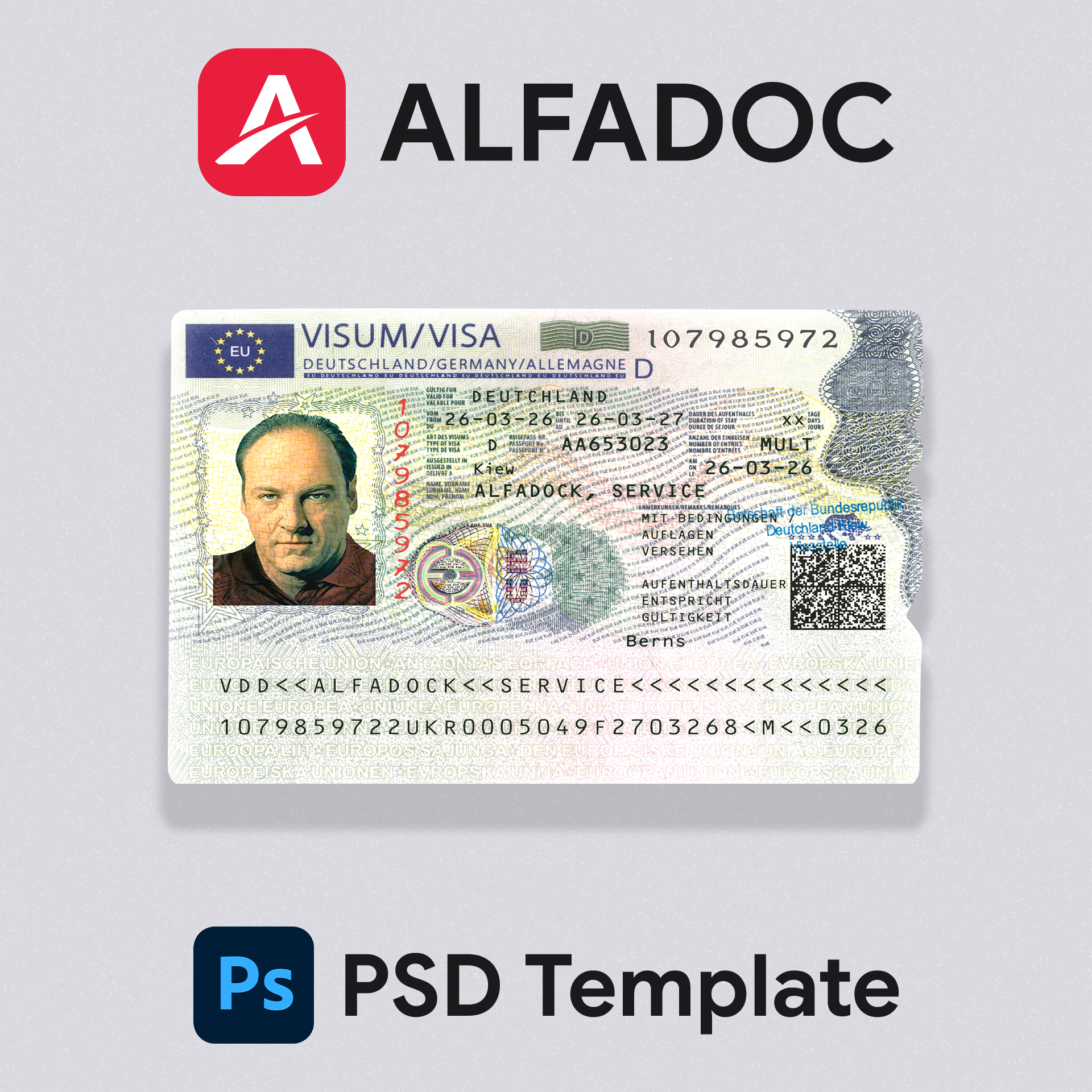 Germany - Visa  PSD Template
